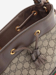 Gucci Brown GG Supreme Ophidia bucket bag