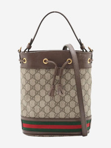 Gucci Brown GG Supreme Ophidia bucket bag