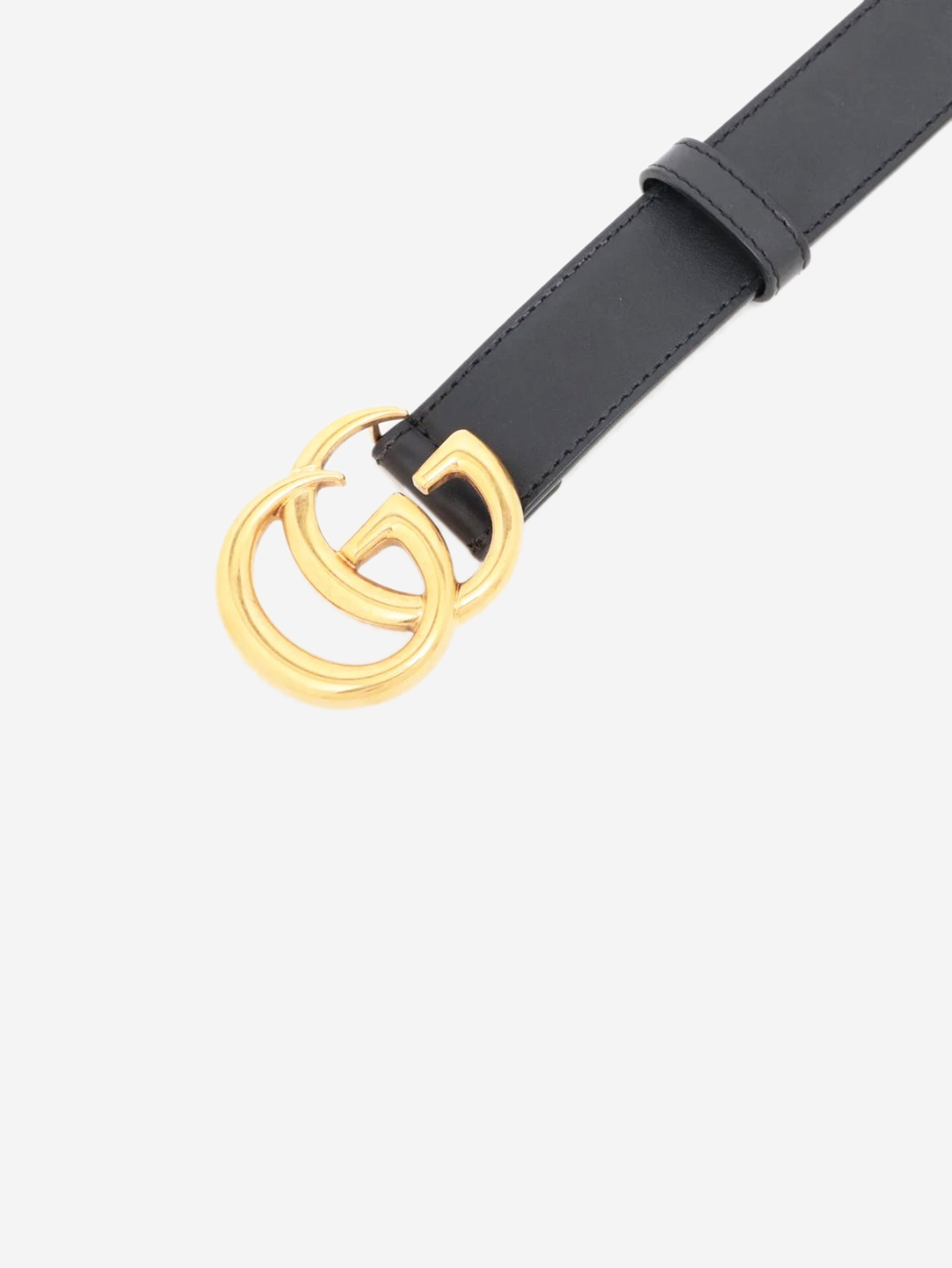 Black GG Marmont leather belt Belts Gucci 