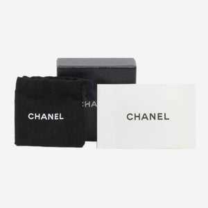 Chanel Silver and dark blue Coco Mark B12P earrings