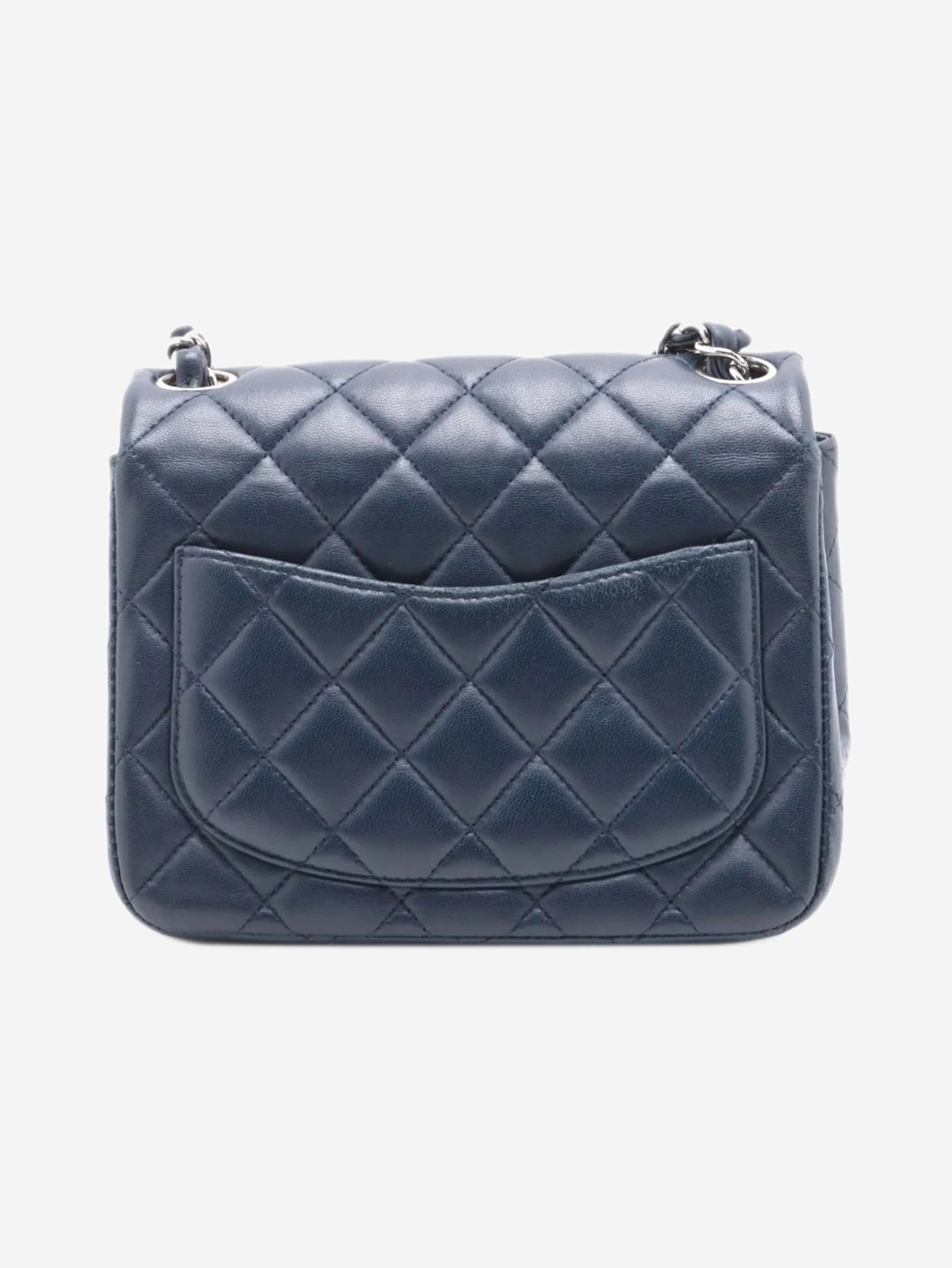 Navy blue 2016 mini lambskin Classic Single Flap bag Cross-body bags Chanel 