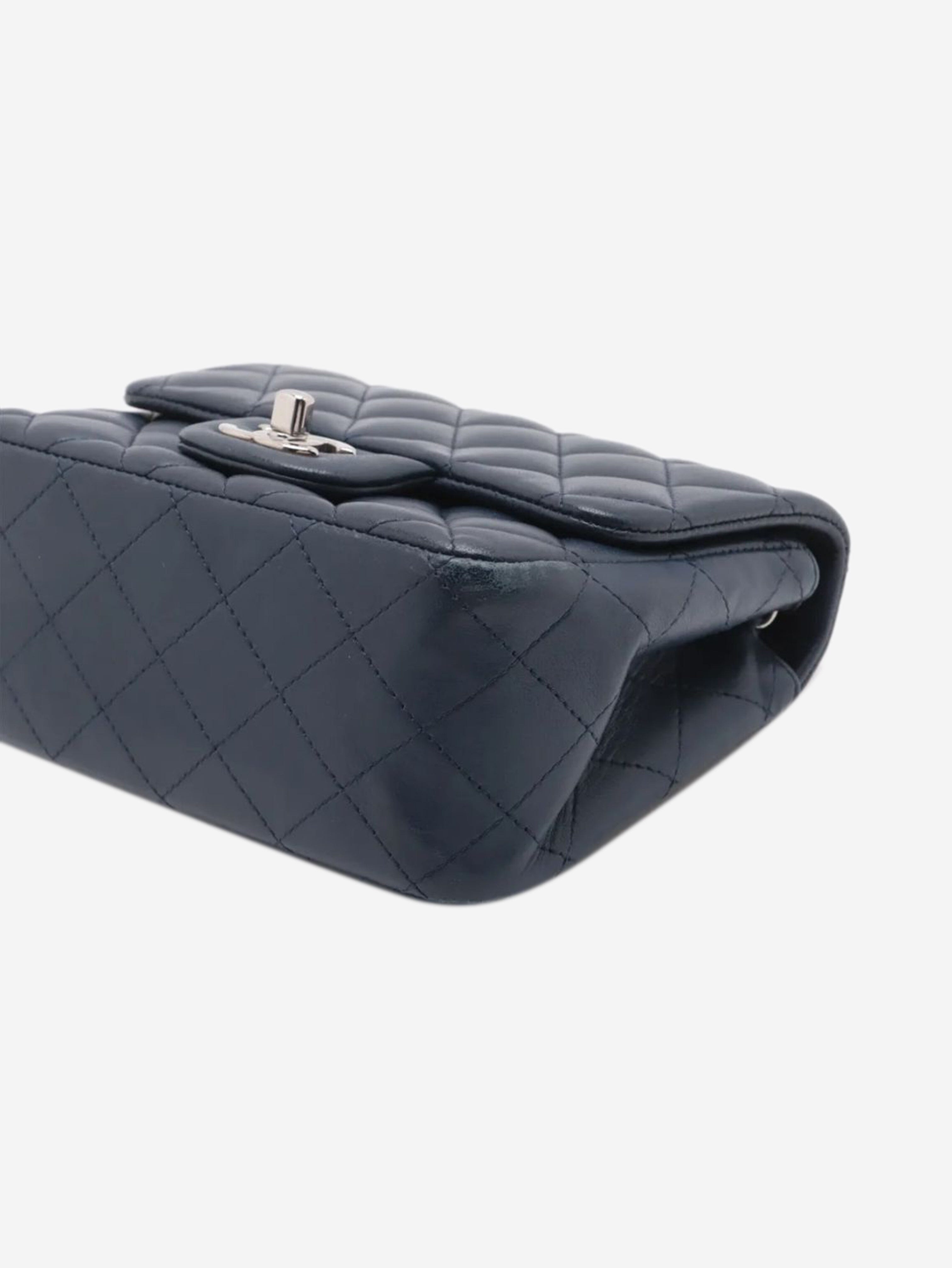 Navy blue 2016 mini lambskin Classic Single Flap bag Cross-body bags Chanel 