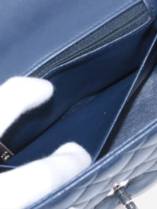 Chanel Navy blue 2016 mini lambskin Classic Single Flap bag