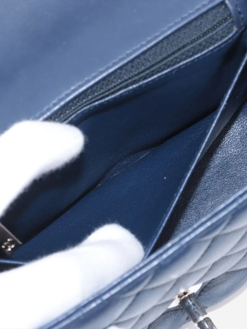 Navy blue 2016 mini lambskin Classic Single Flap bag Cross-body bags Chanel 