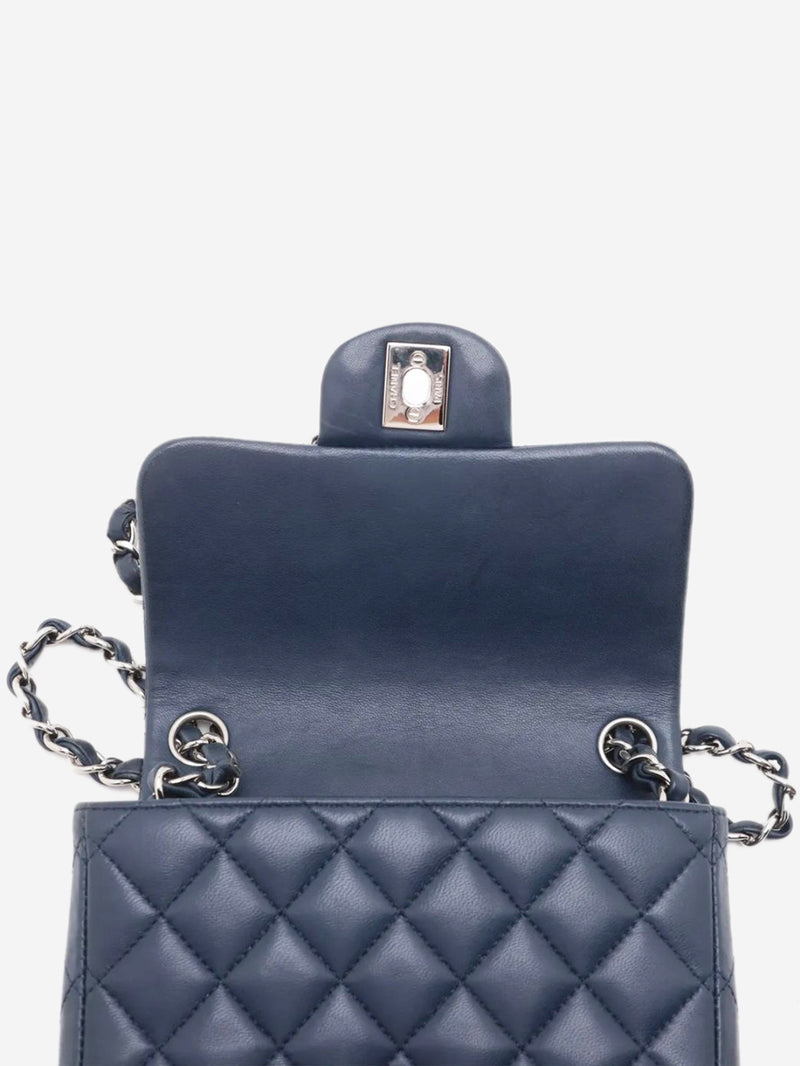 Navy blue 2016 mini lambskin Classic Single Flap bag Cross-body bags Chanel 