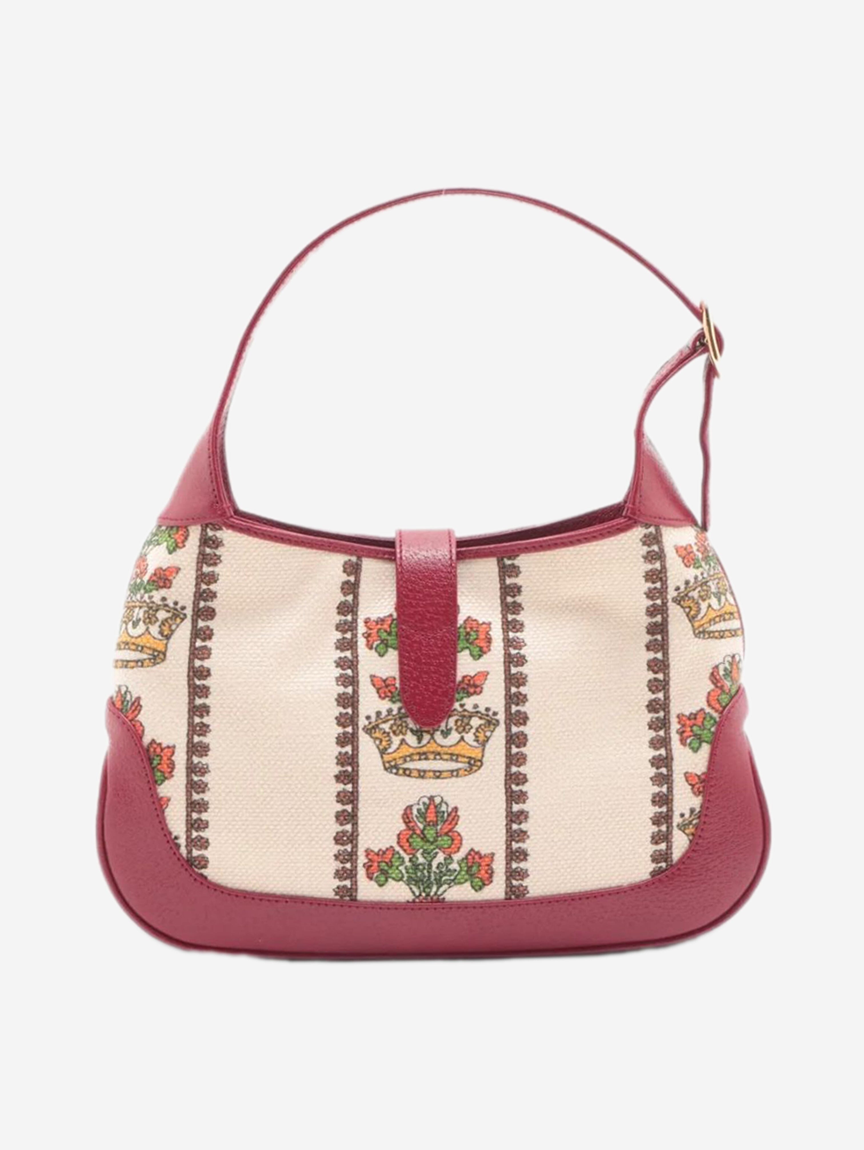 Neutral and burgundy Jackie 1961 Crown shoulder bag Shoulder bags Gucci 