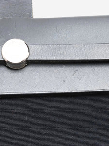 Hermes Black vintage 2003 Herbag Cabas Toile Officier x leather bag