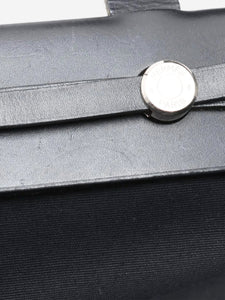 Hermes Black vintage 2003 Herbag Cabas Toile Officier x leather bag