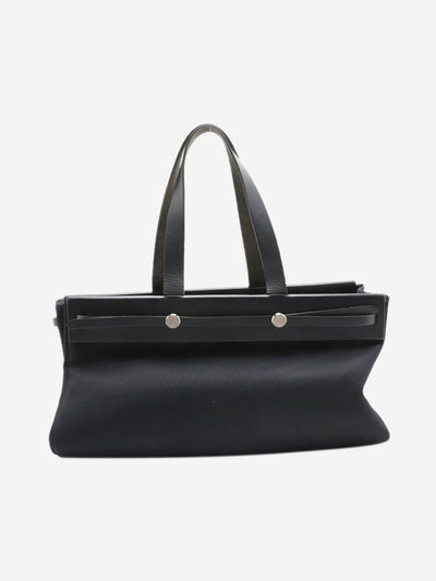 Black vintage 2003 Herbag Cabas Toile Officier x leather bag Top Handle Bags Hermes 