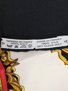Hermes Black Carré 90 L’Entente Cordiale Anglo-French silk scarf