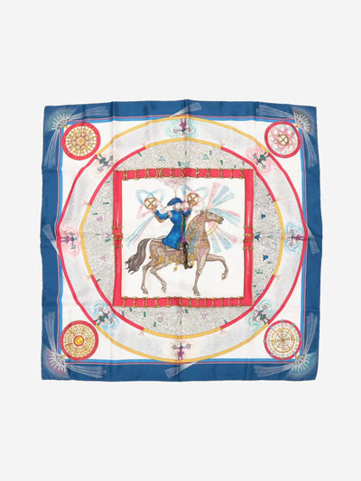 Blue Carré 90 Feux D’Artifice silk scarf Scarves Hermes 