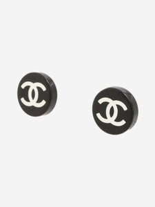 Chanel Black CC 05P stud earrings