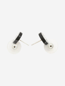 Chanel Black CC 05P stud earrings