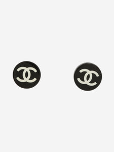 Chanel Black CC 05P stud earrings