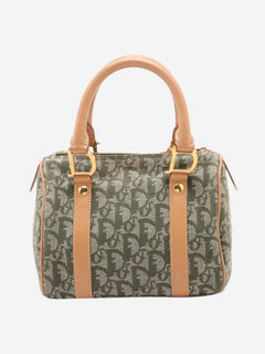 Green Trotter canvas and leather bag Top Handle Bags Dior 
