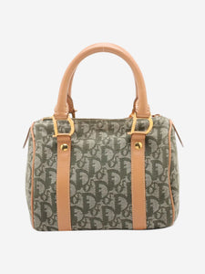 Dior Green Trotter canvas and leather bag