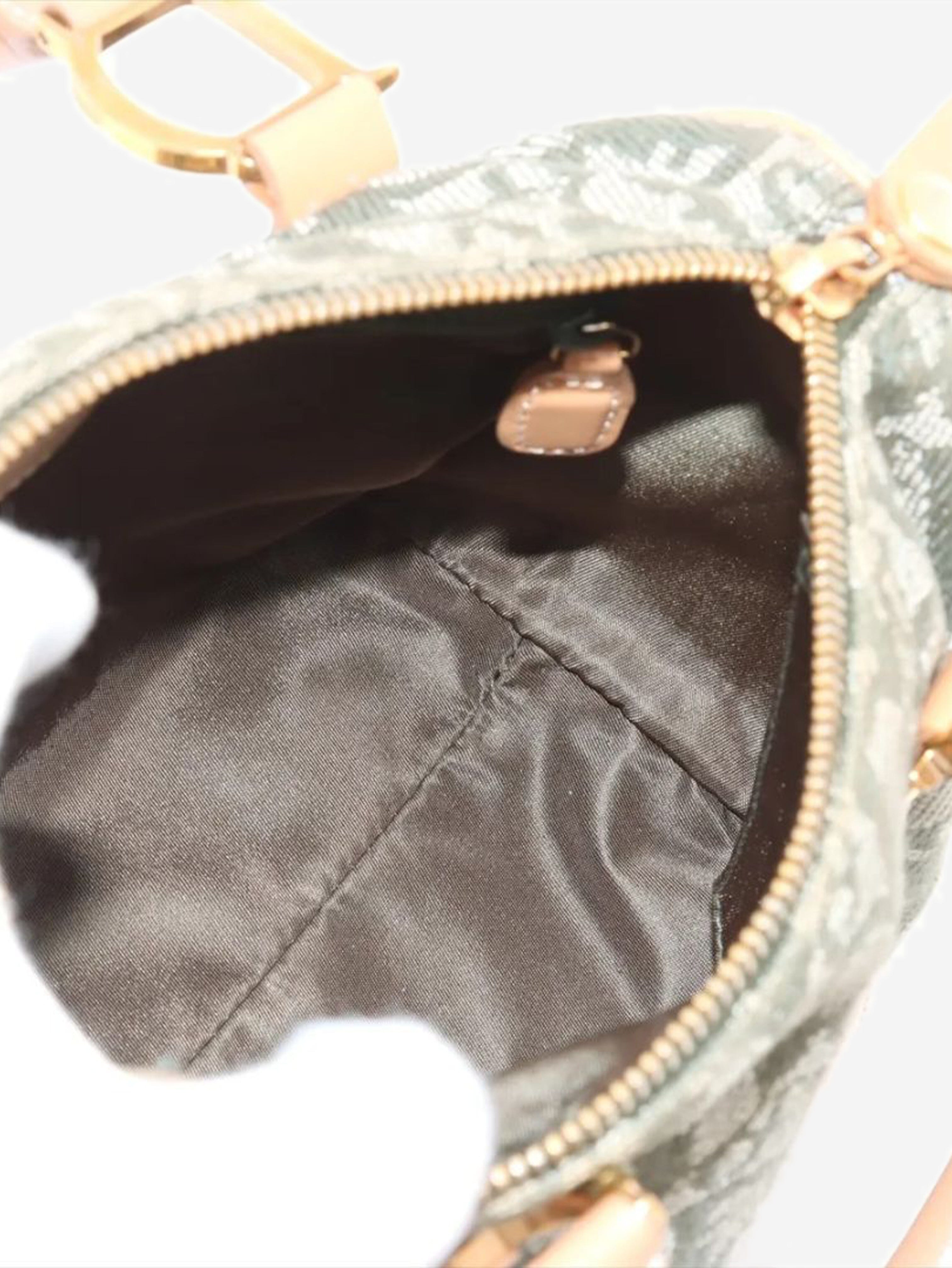 Green Trotter canvas and leather bag Top Handle Bags Dior 