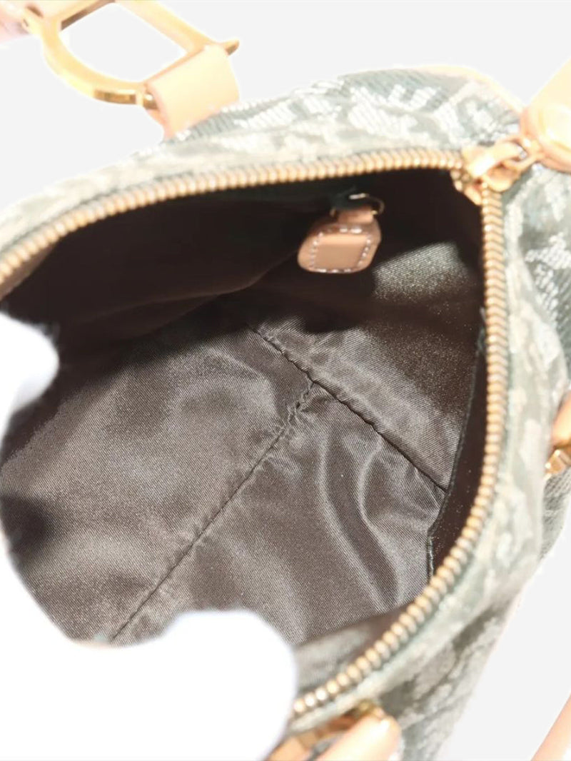 Green Trotter canvas and leather bag Top Handle Bags Dior 
