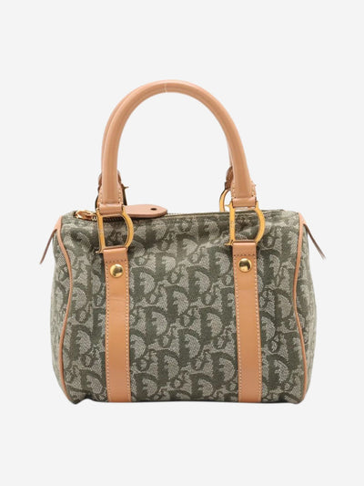 Green Trotter canvas and leather bag Top Handle Bags Dior 
