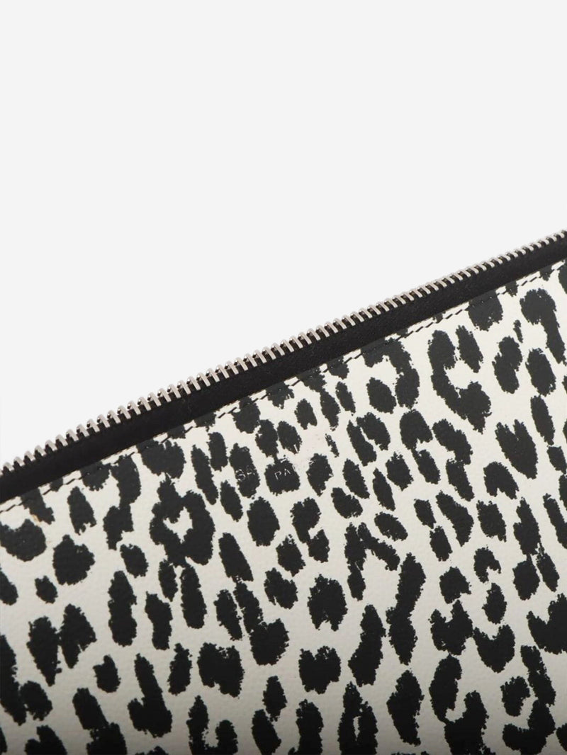 White and black leopard print leather clutch Clutch bags Saint Laurent 