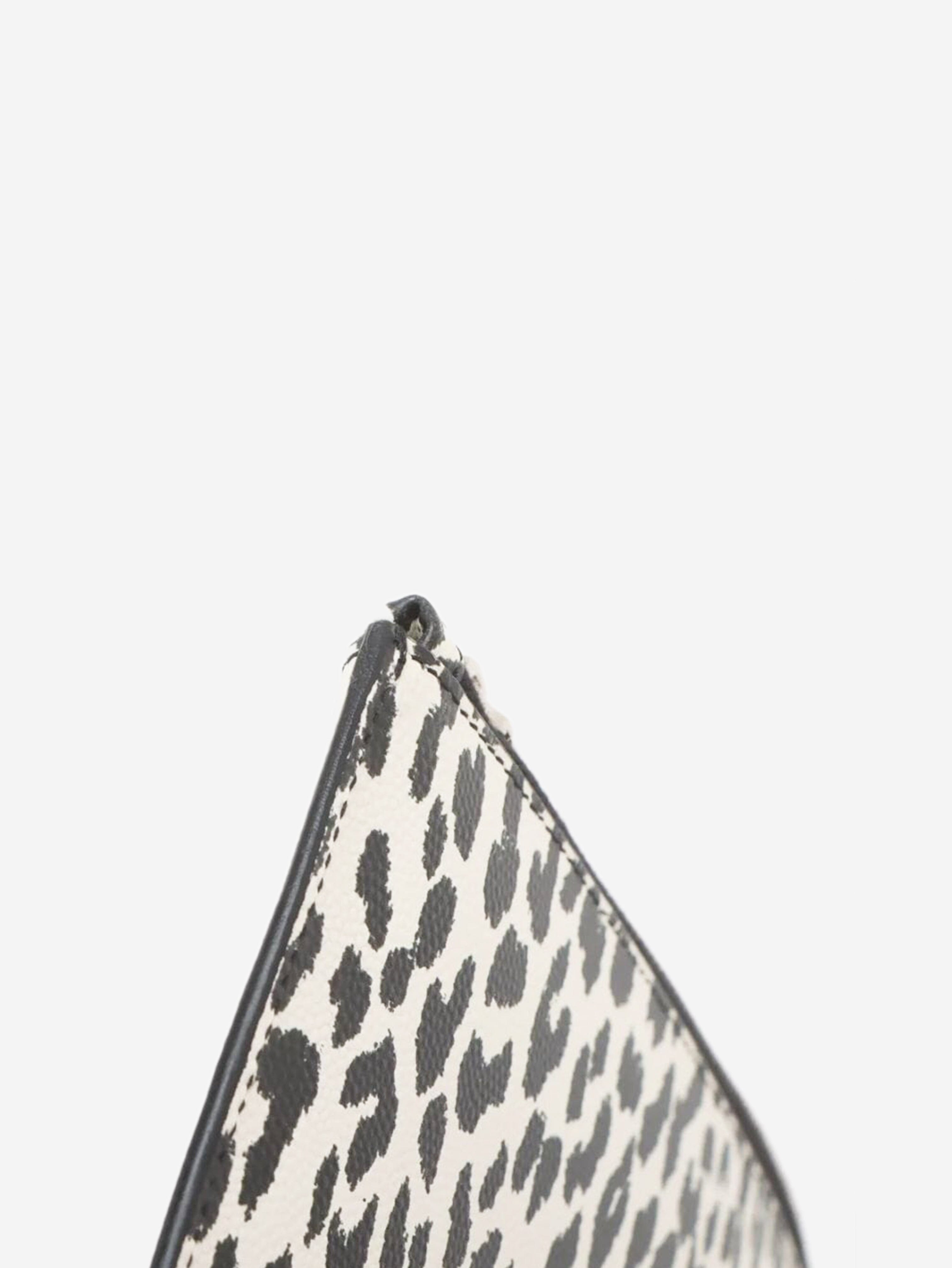 White and black leopard print leather clutch Clutch bags Saint Laurent 