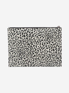 White and black leopard print leather clutch Clutch bags Saint Laurent 