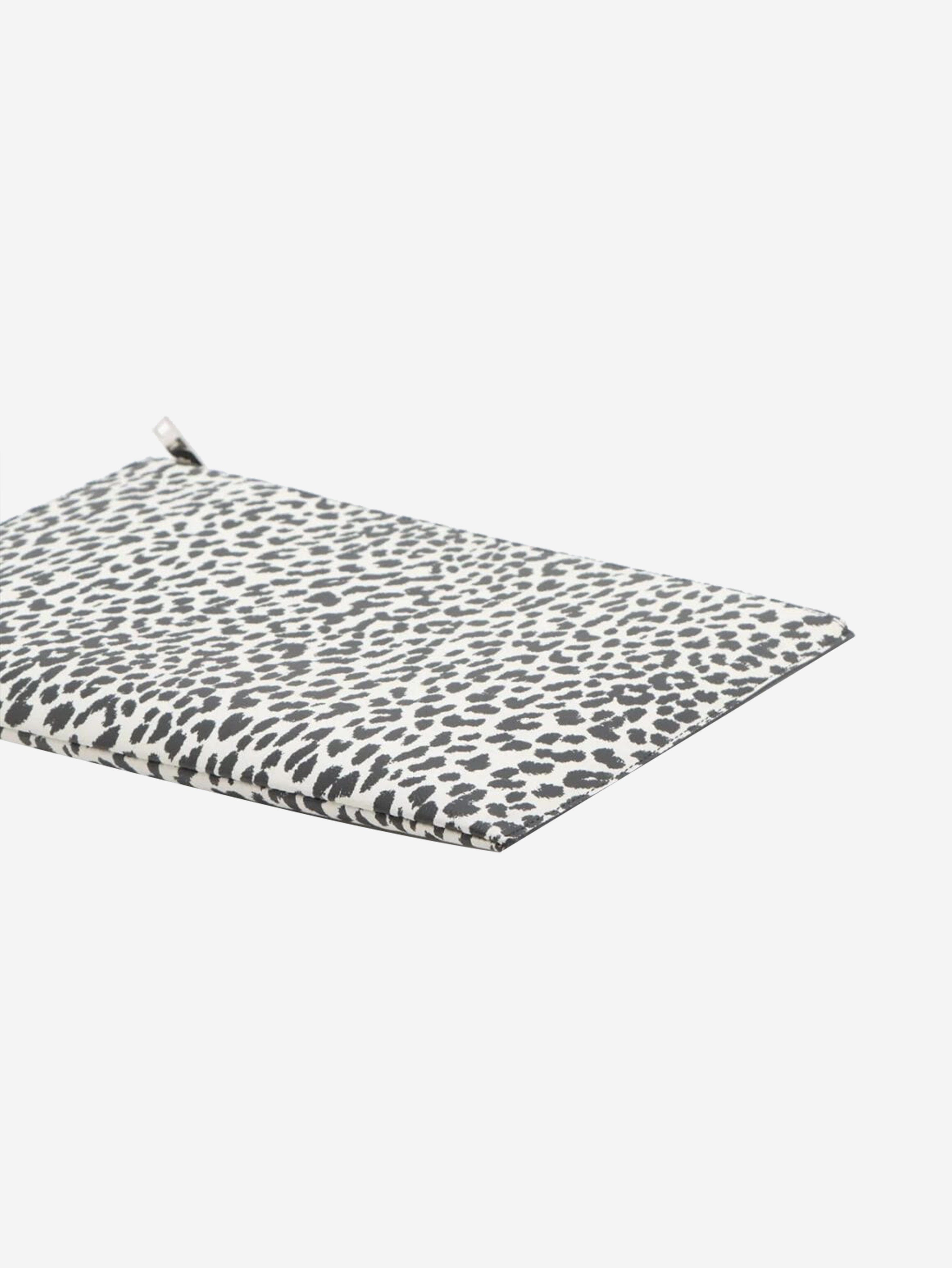 White and black leopard print leather clutch Clutch bags Saint Laurent 