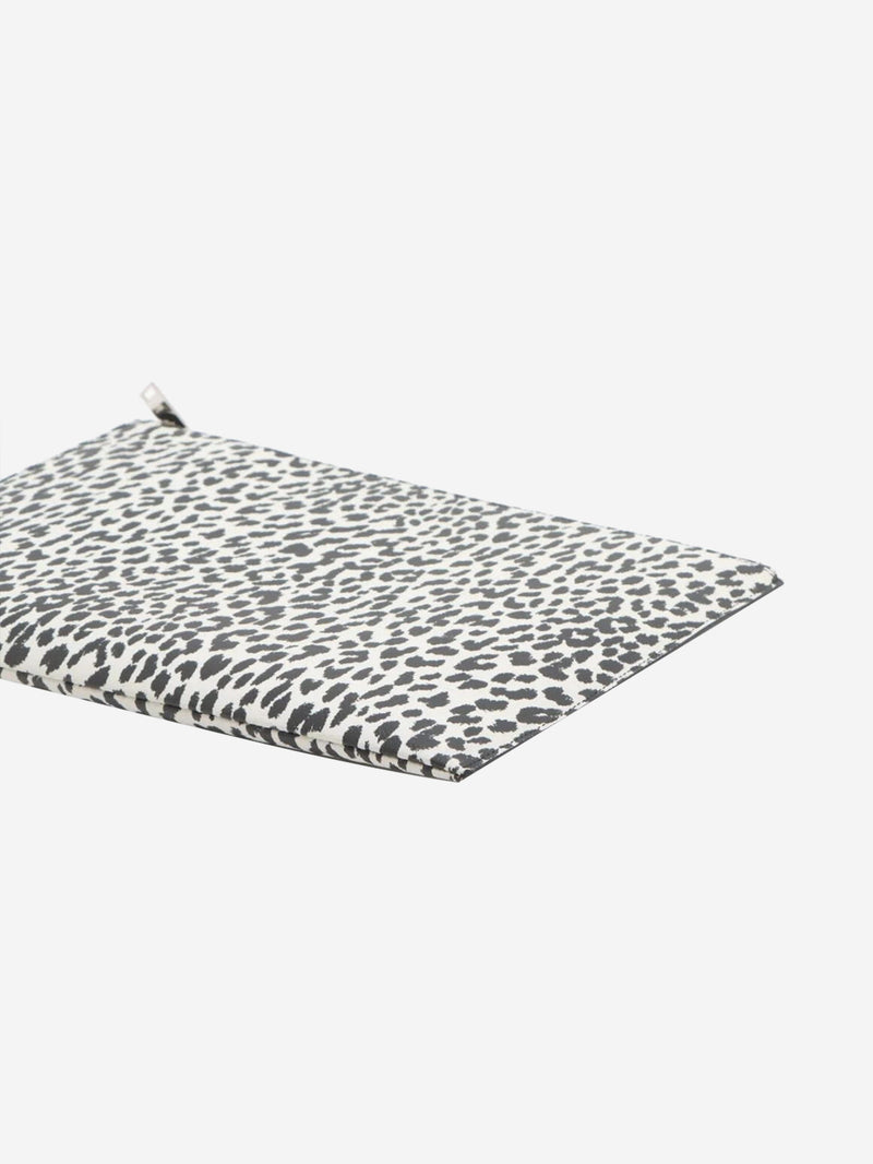 White and black leopard print leather clutch Clutch bags Saint Laurent 