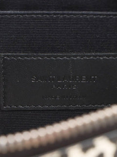 White and black leopard print leather clutch Clutch bags Saint Laurent 