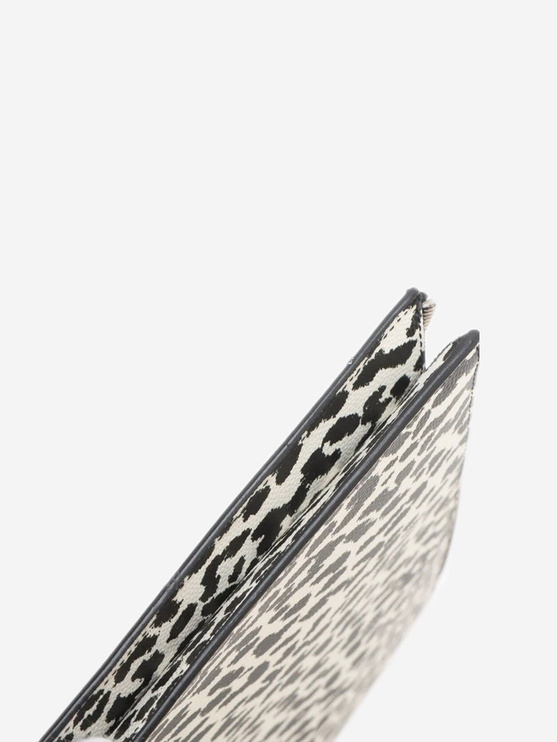 White and black leopard print leather clutch Clutch bags Saint Laurent 