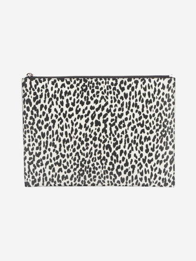 White and black leopard print leather clutch Clutch bags Saint Laurent 