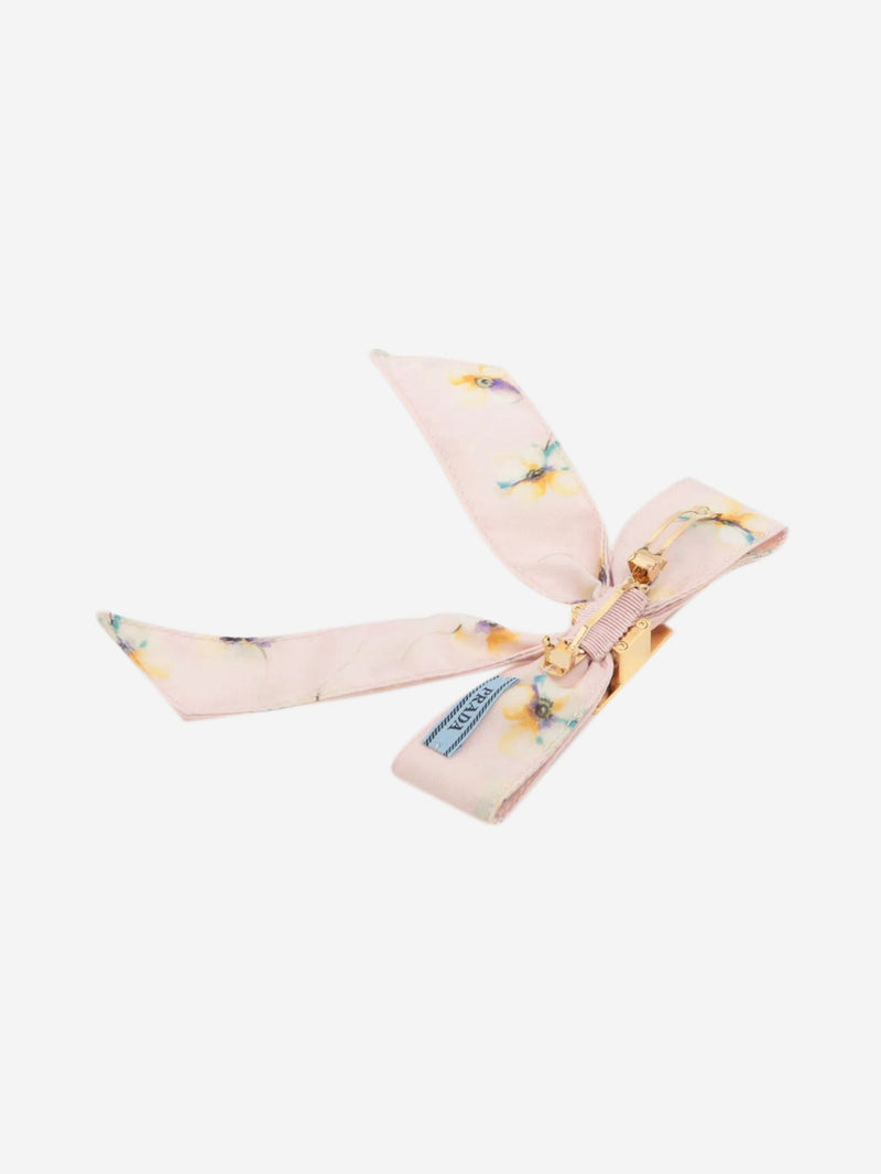 Pink floral bow hair clip Hair Clips Prada 