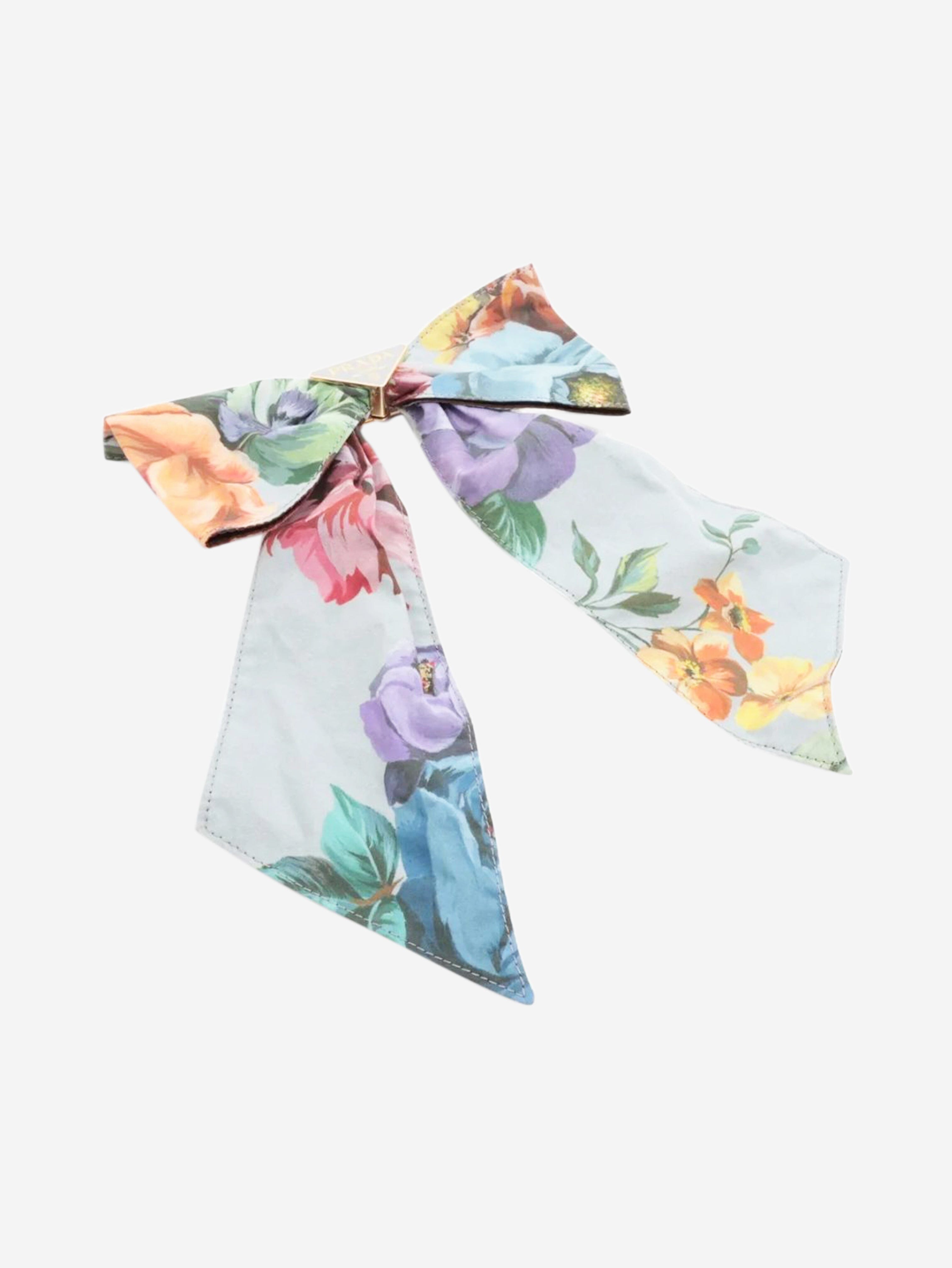 Light blue floral bow hair clip Hair Clips Prada 