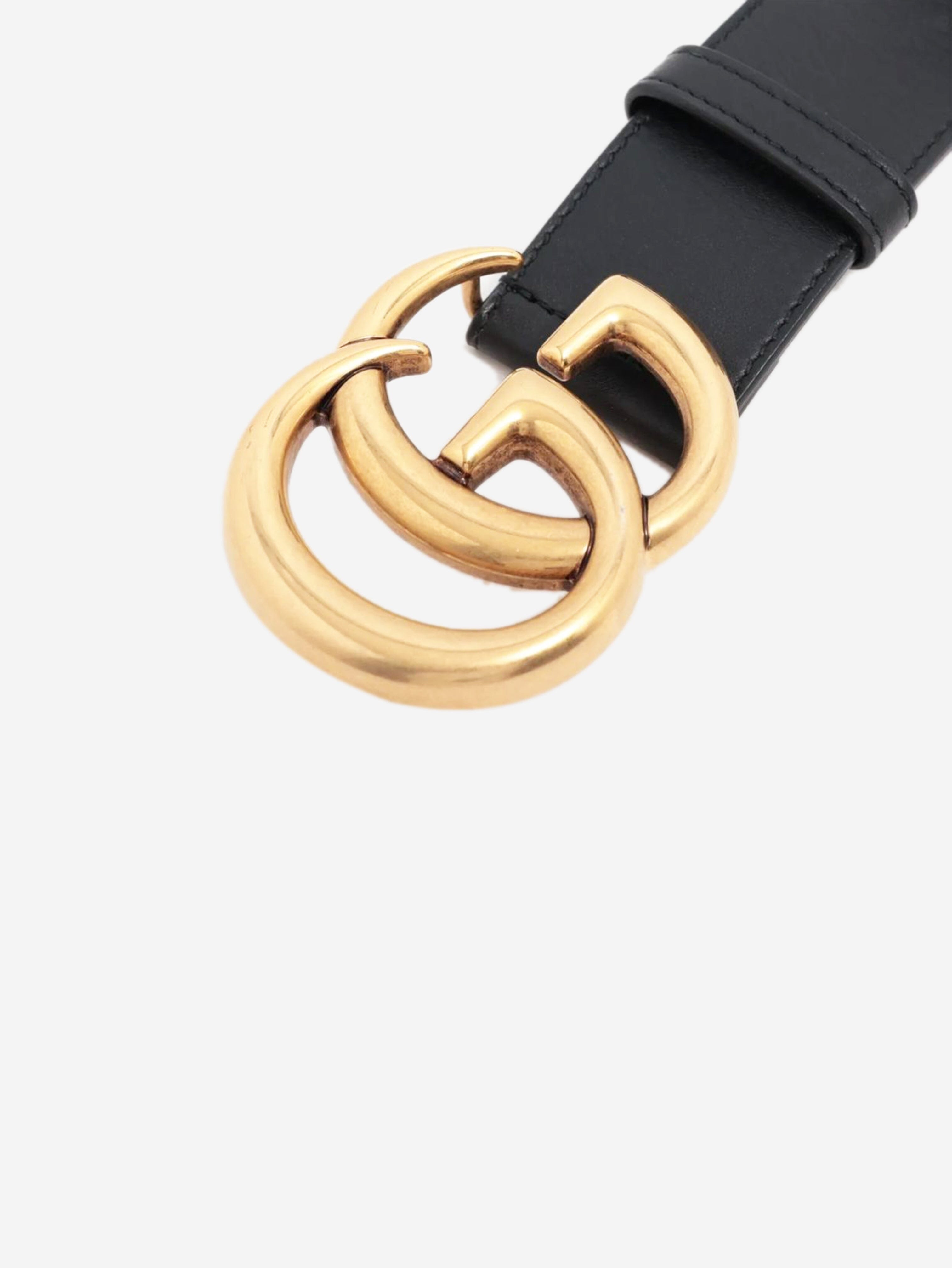 Black GG Marmont leather belt Belts Gucci 
