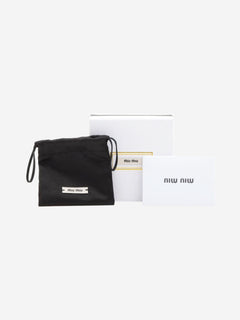 Gold and pink metal logo hair clip Hair Clips Miu Miu 