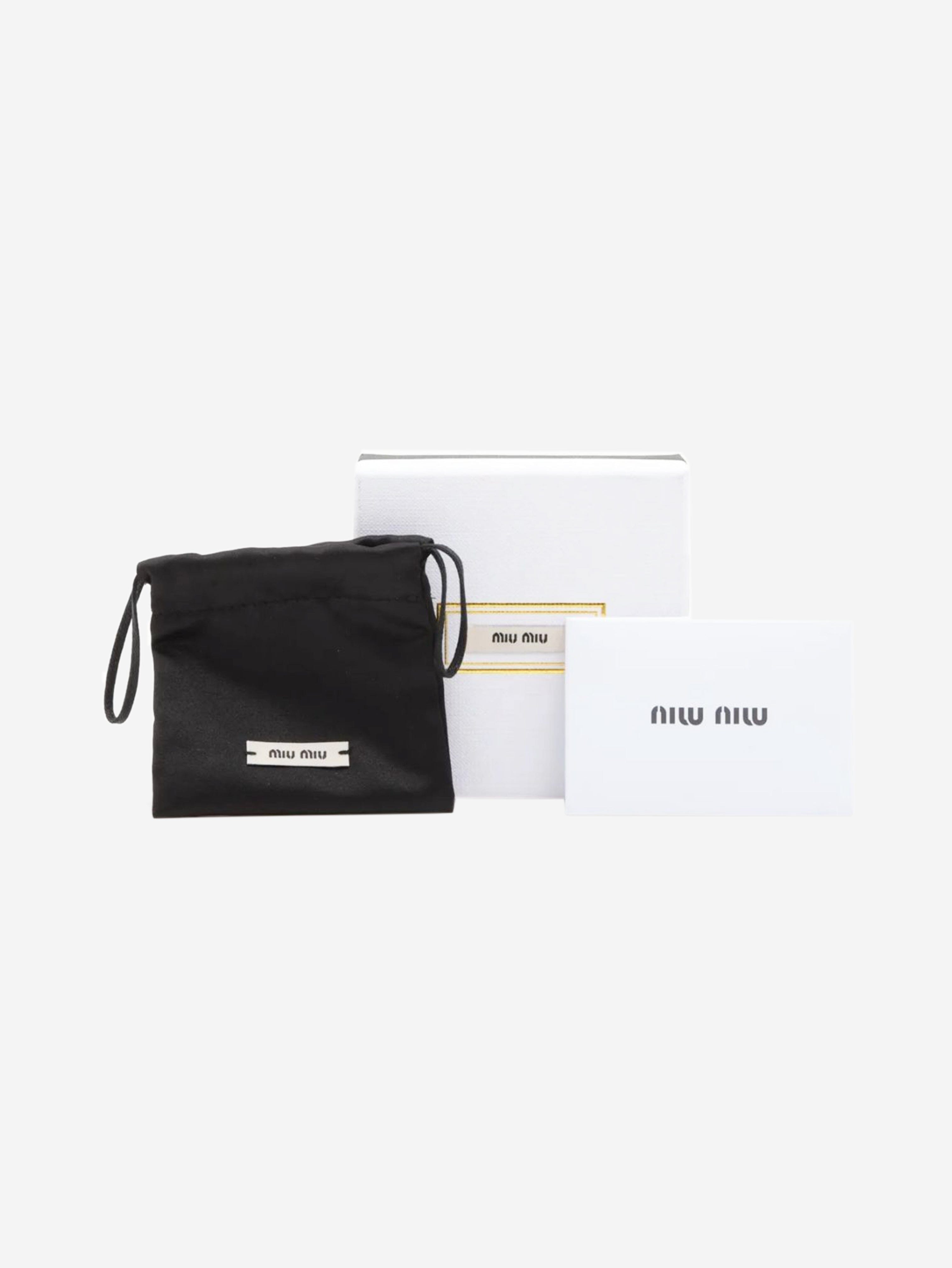 Gold and pink metal logo hair clip Hair Clips Miu Miu 