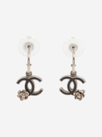 Silver and black Coco Mark Camelia 08C earrings Earrings Chanel 