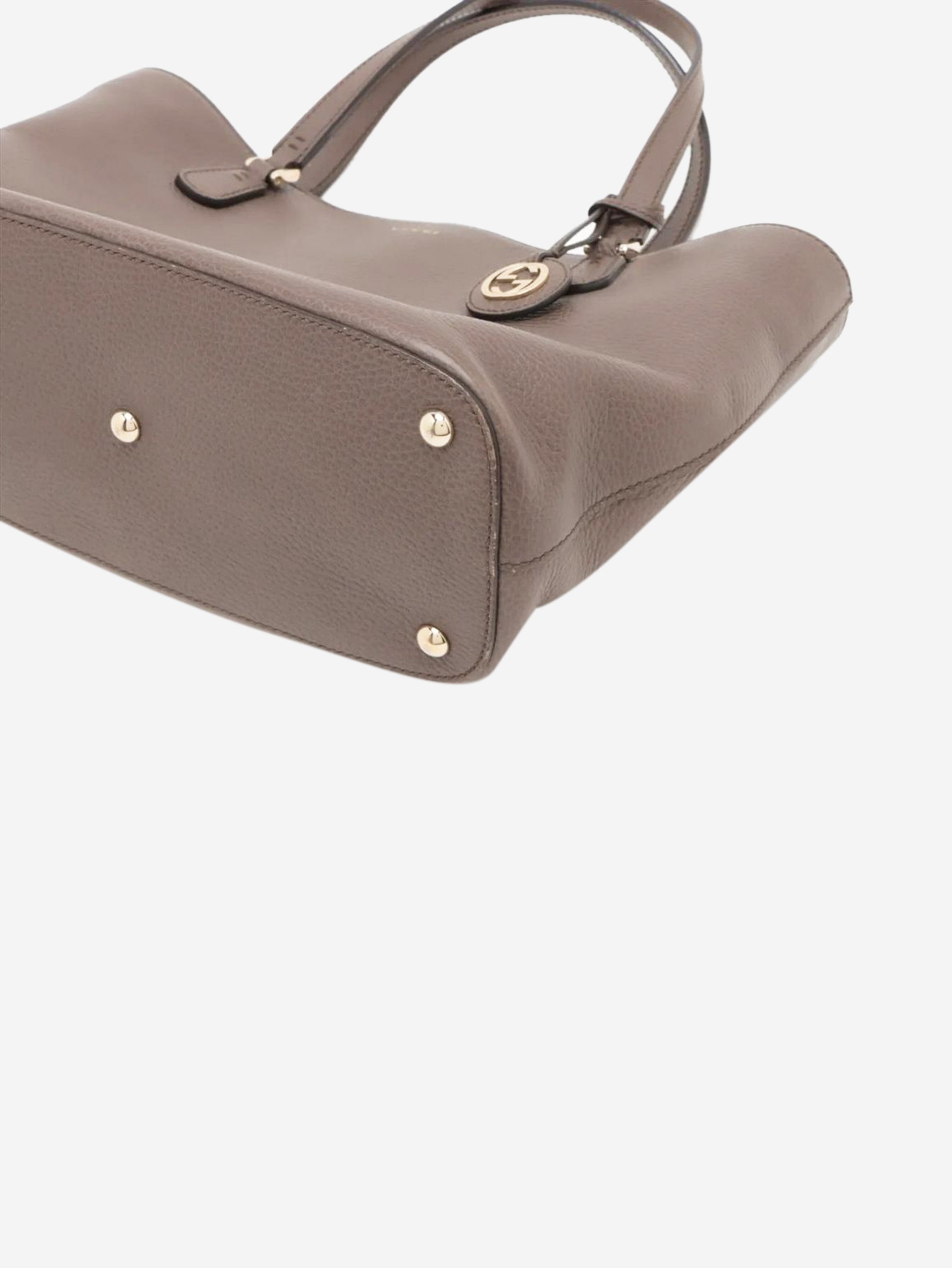 Brown leather top handle bag Top Handle Bags Gucci 