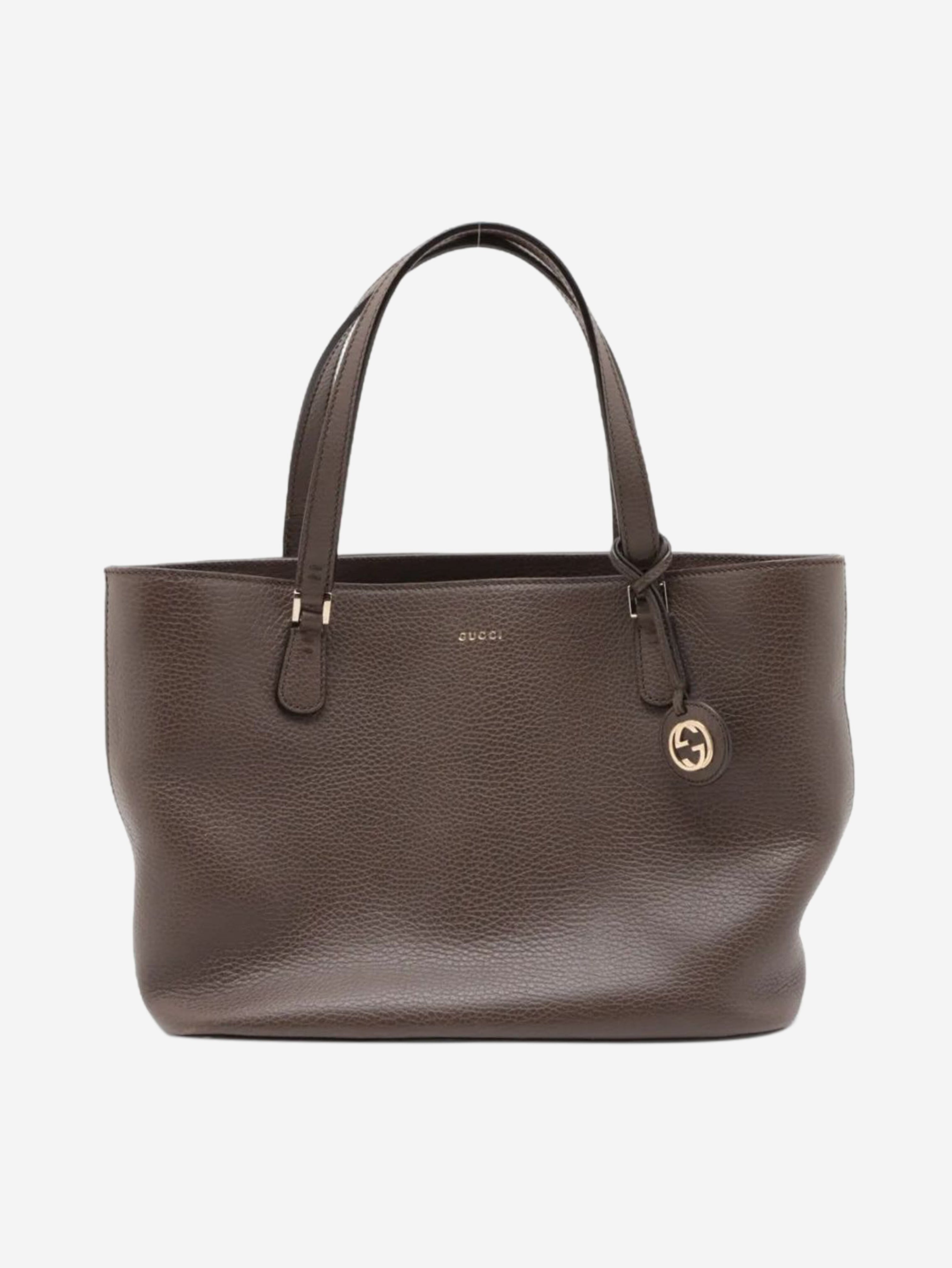Brown leather top handle bag Top Handle Bags Gucci 