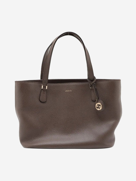 Brown leather top handle bag product image