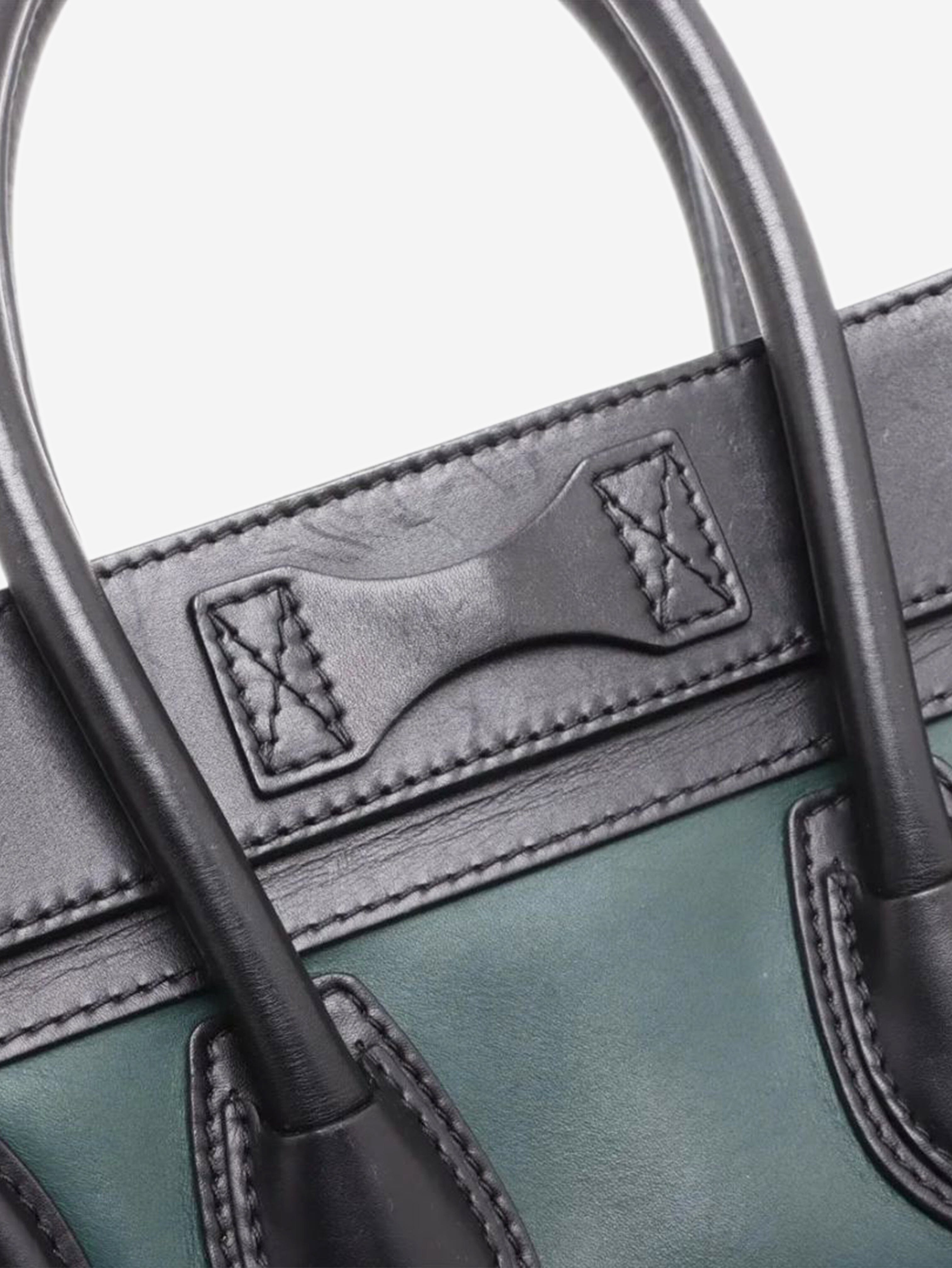 Dark green and black Micro Luggage bag Top Handle Bags Celine 