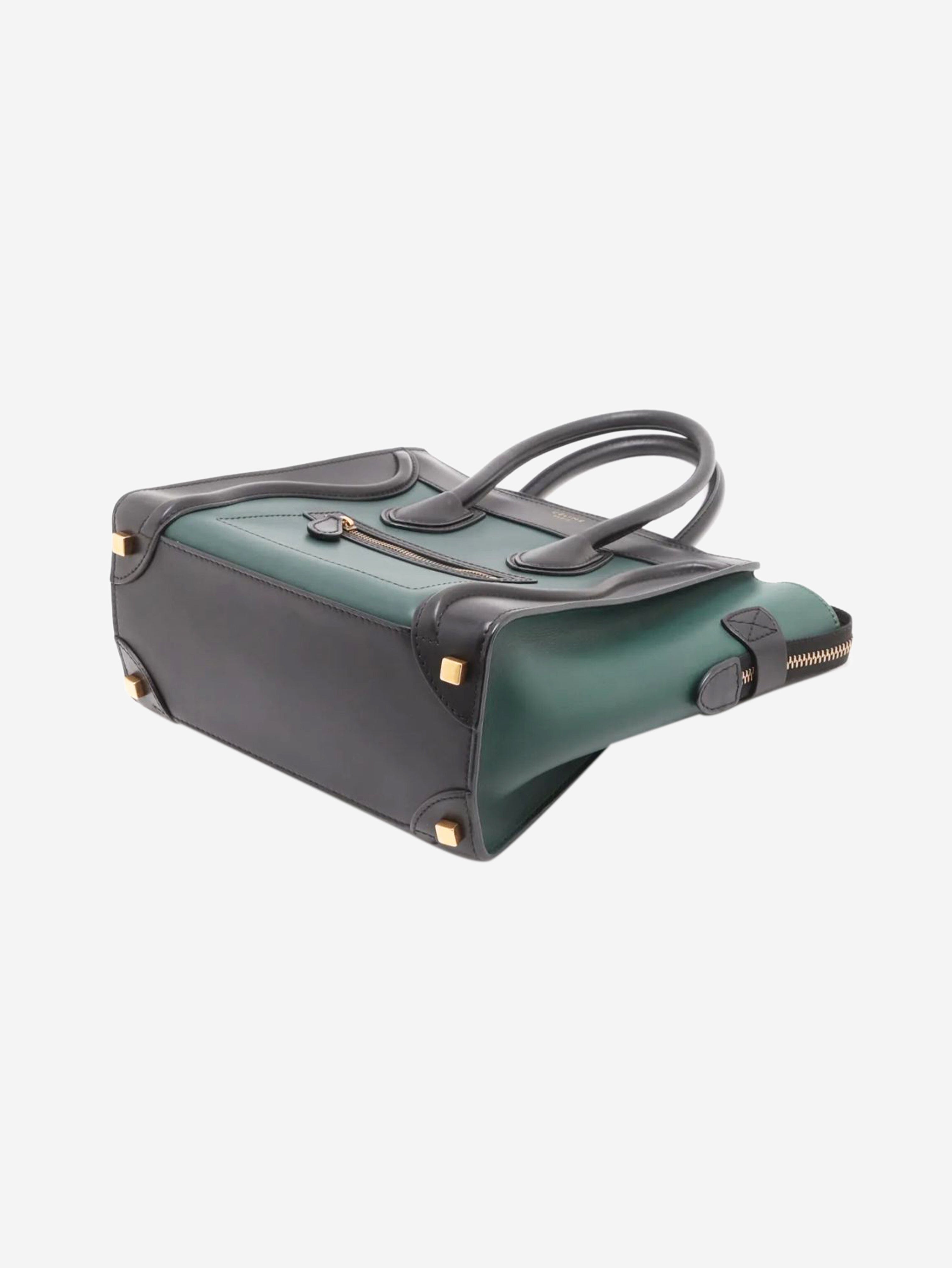 Dark green and black Micro Luggage bag Top Handle Bags Celine 
