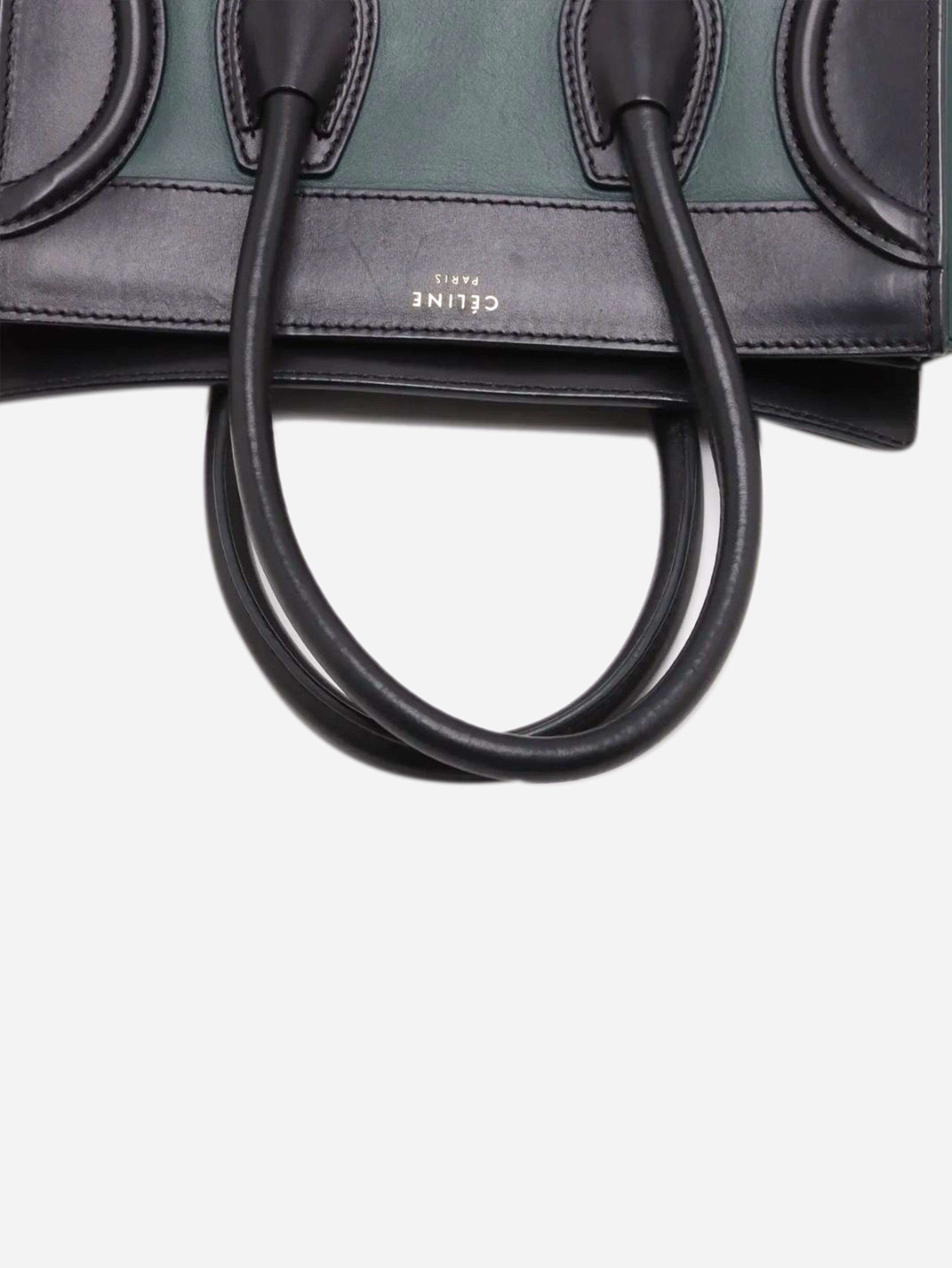 Dark green and black Micro Luggage bag Top Handle Bags Celine 