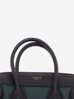 Dark green and black Micro Luggage bag Top Handle Bags Celine 