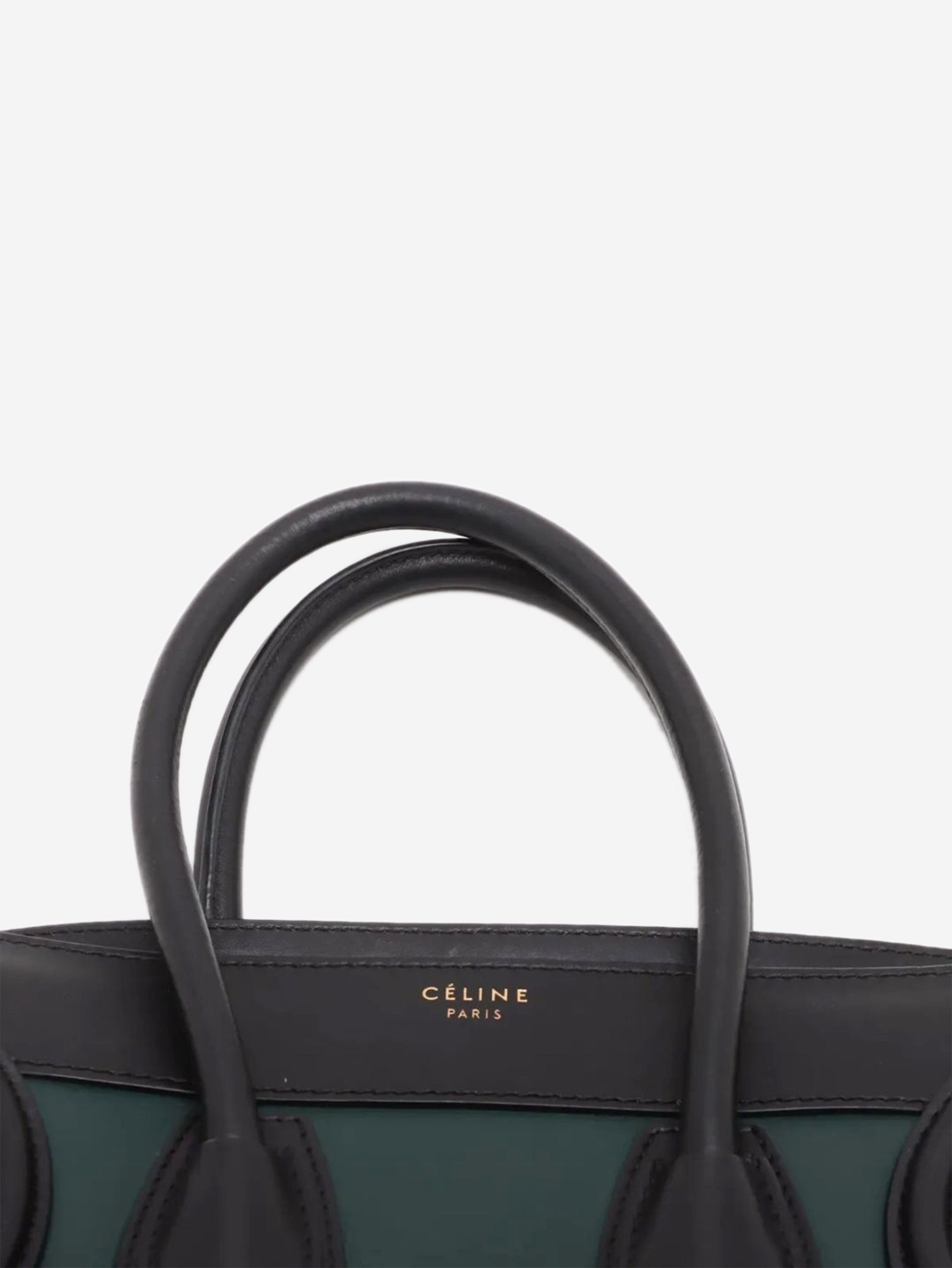 Dark green and black Micro Luggage bag Top Handle Bags Celine 