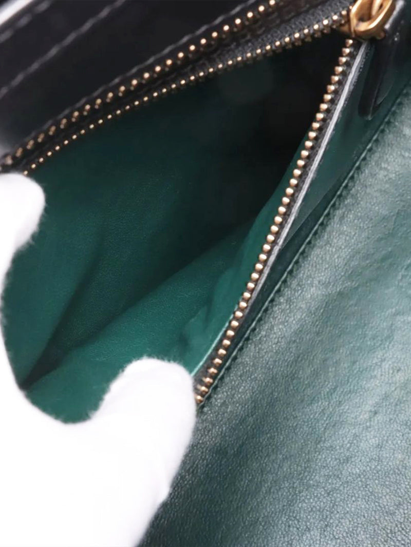 Dark green and black Micro Luggage bag Top Handle Bags Celine 