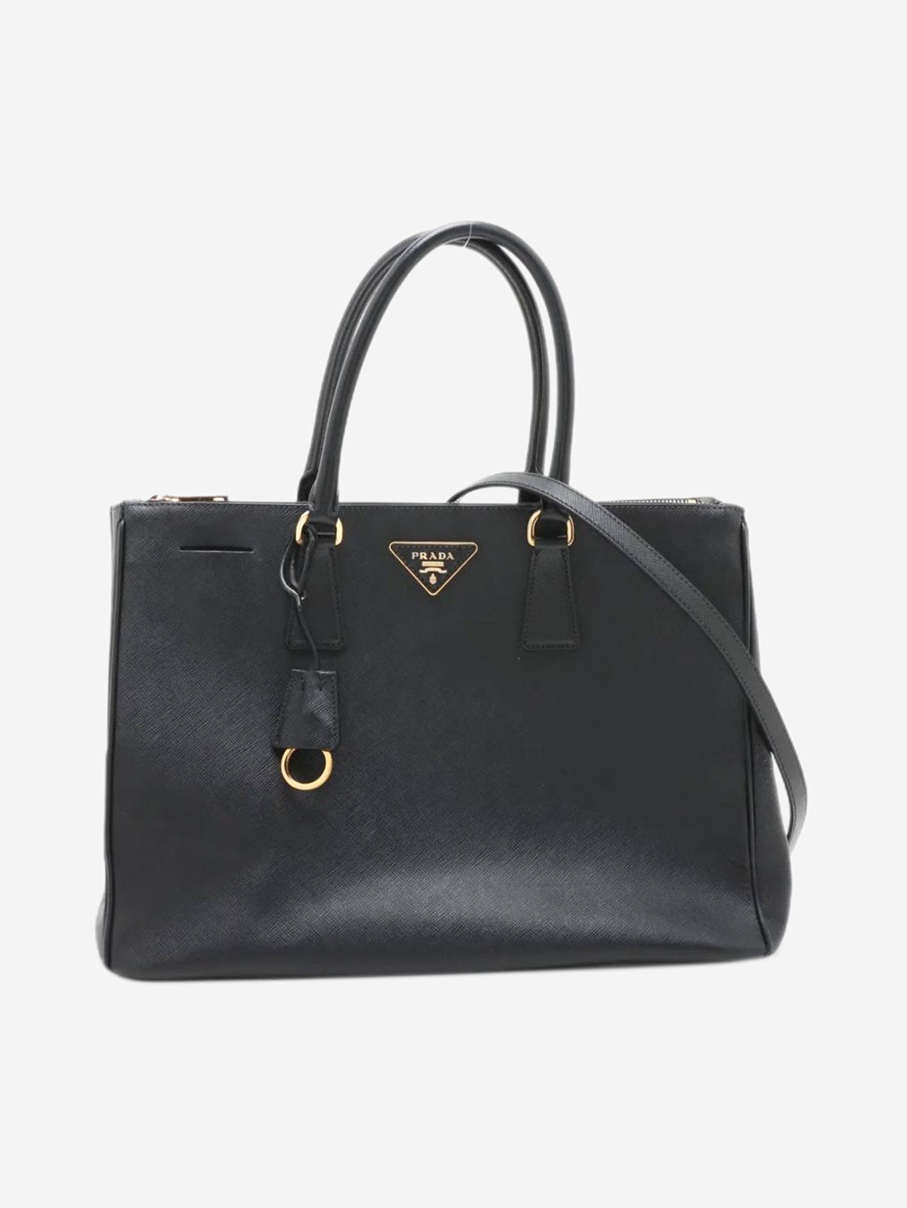 Black Saffiano Lux Galleria 2way bag Shoulder bags Prada 