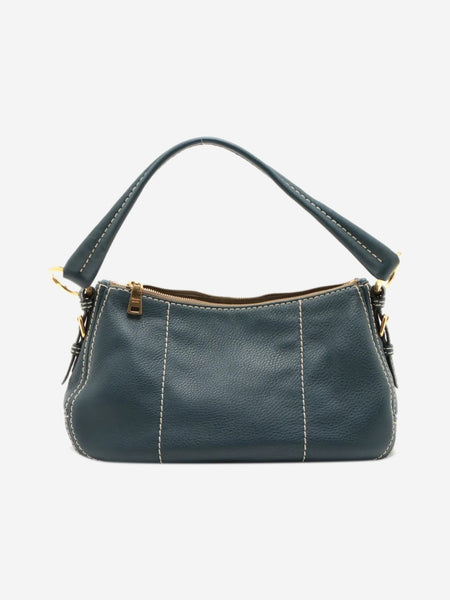 Blue leather shoulder bag alternate image