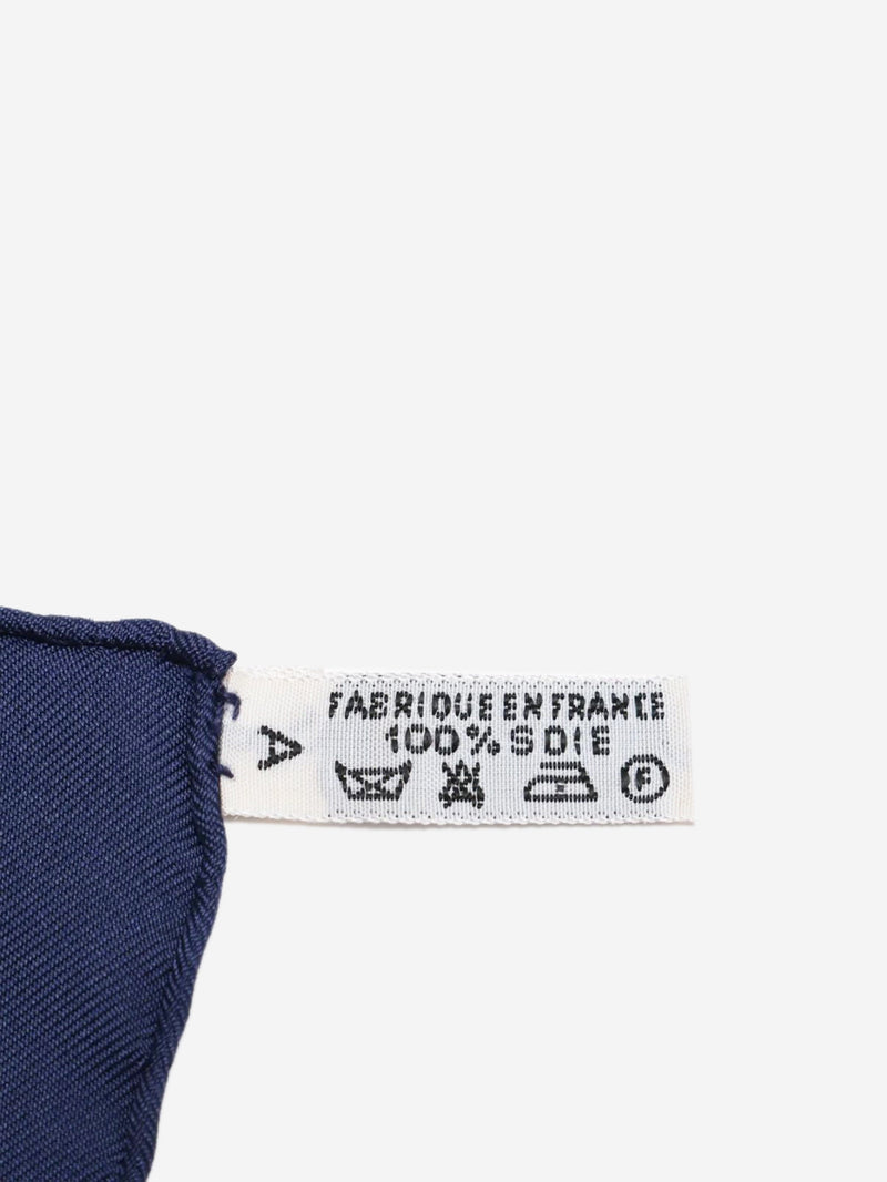 Blue silk horse and carriage scarf Scarves Hermes 