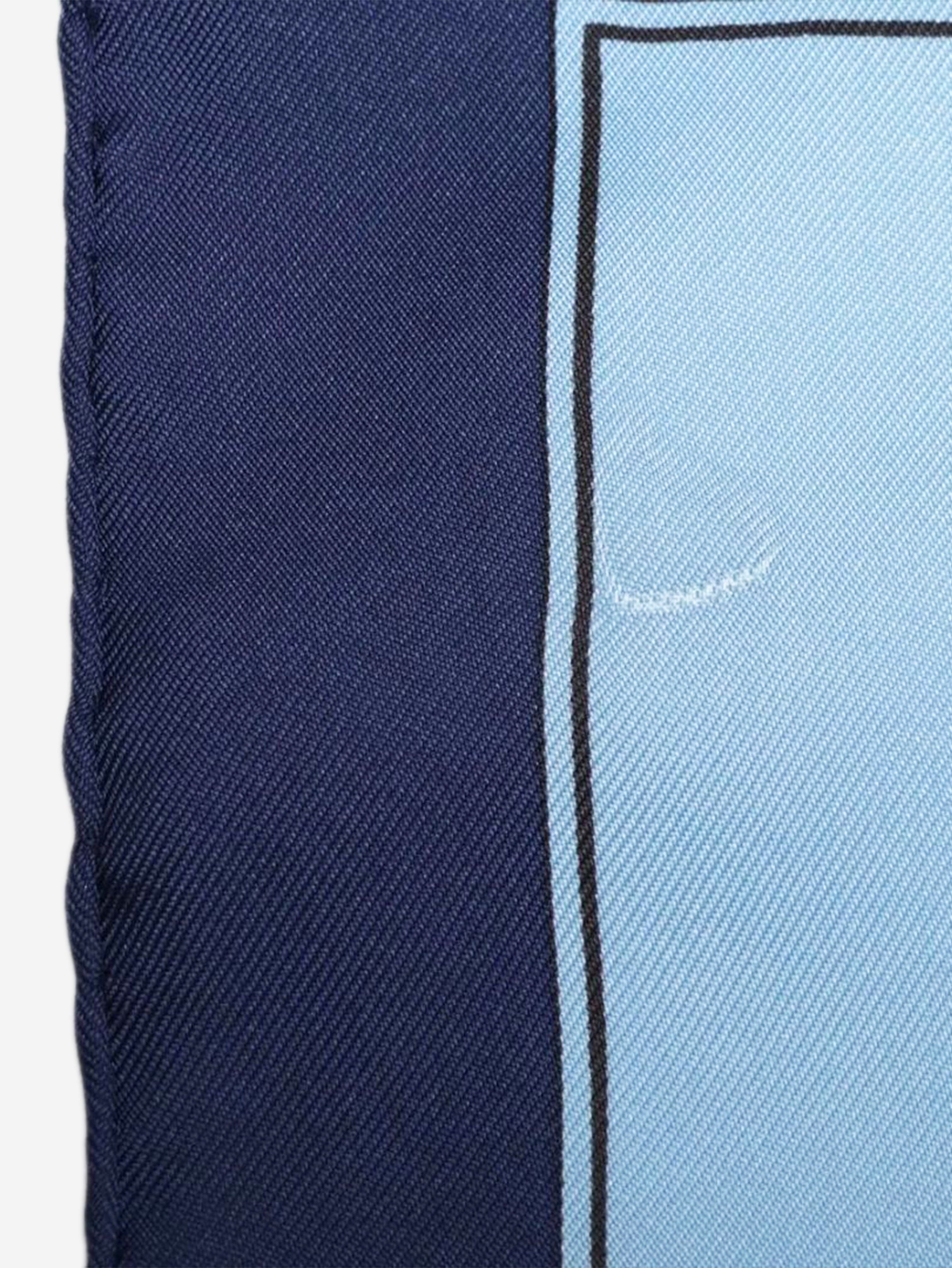 Blue silk horse and carriage scarf Scarves Hermes 
